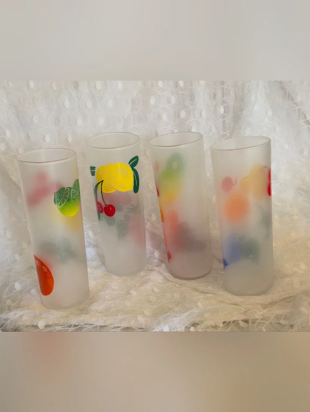 Vintage Federal Highball Glasses Tom Collins Zombie Fruit Multicolor Set Of 4